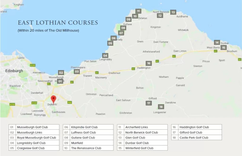 Các sân golf tại East Lothian